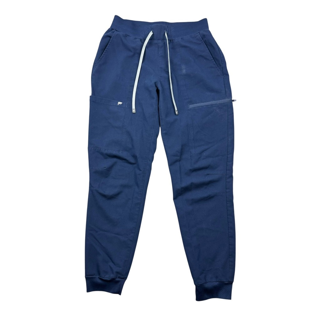 Fabletics Pant Women Small Blue On Call Scrub Jogger Drawstring Pockets Stretch